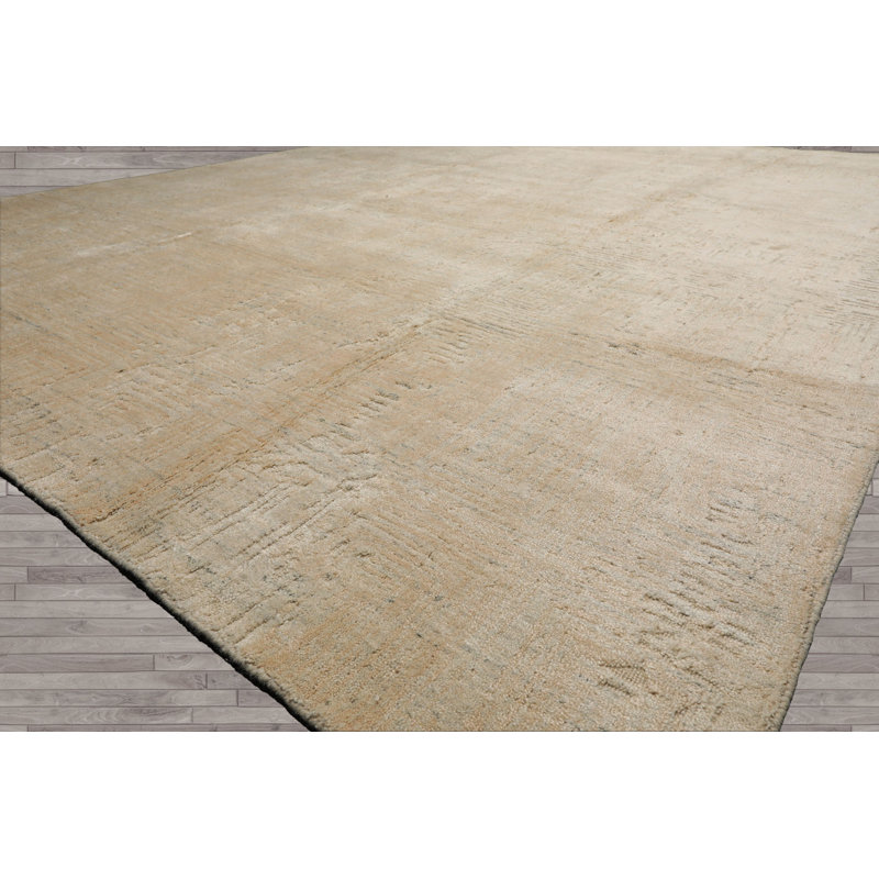 Tapis beige en laine 8 x 8 po