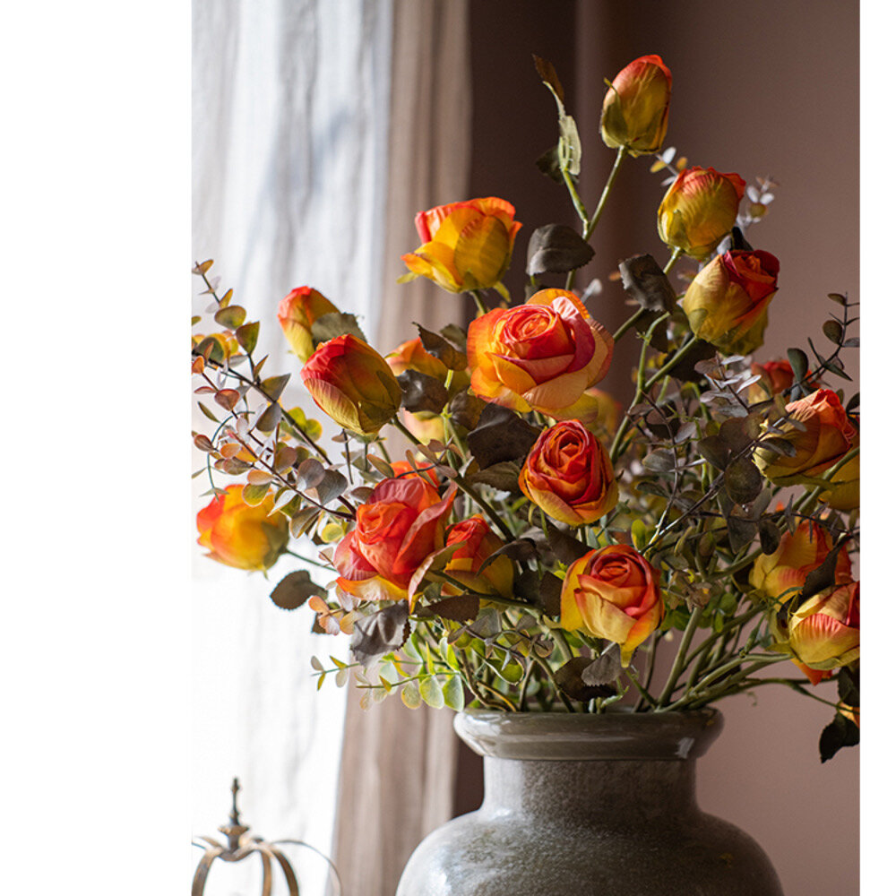 Dry Rose Stem Primrue Flower/Leaves Color: Orange