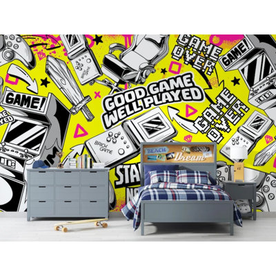 Papier peint console de jeu Gaming Graffiti