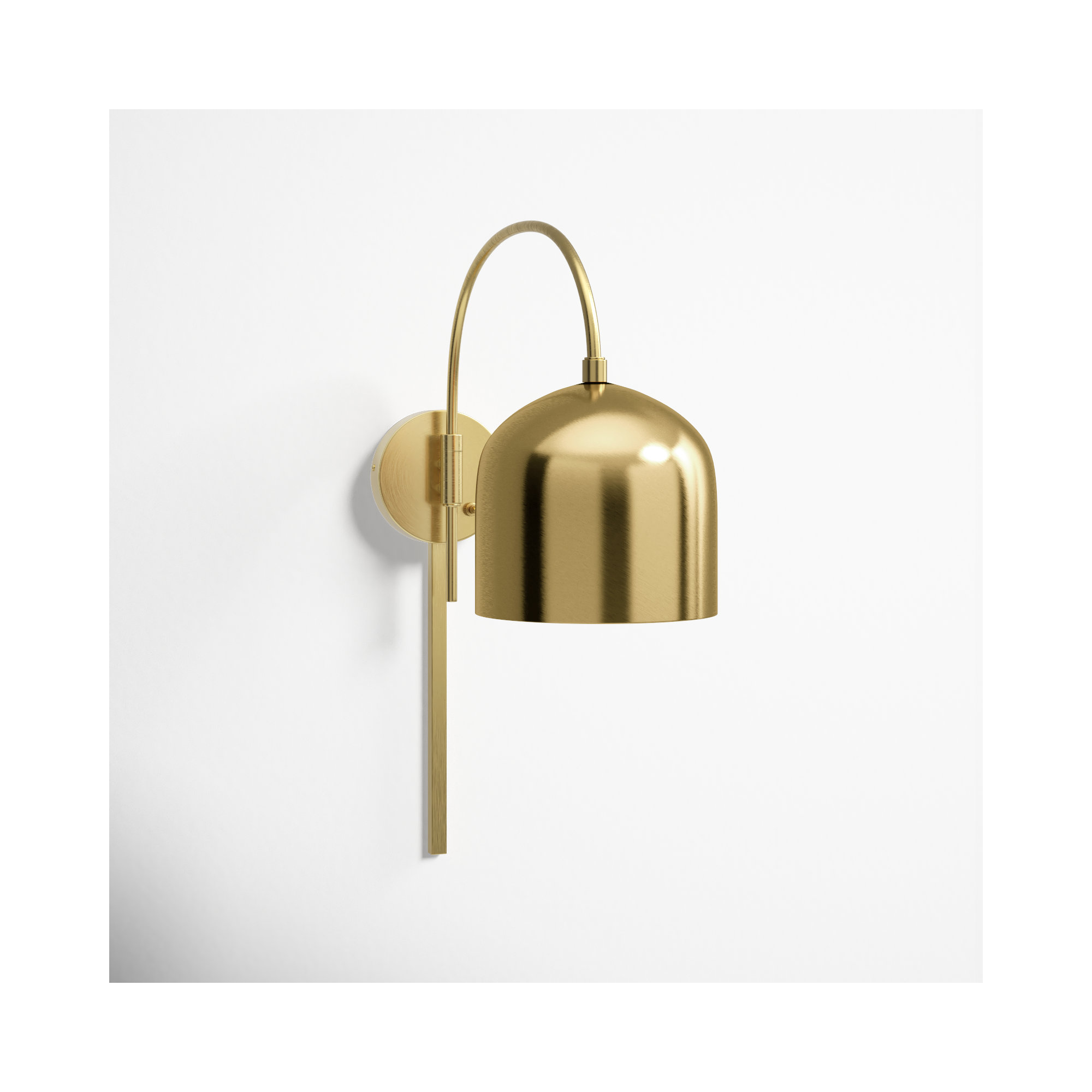 Rawlins Single Light Dimmable Plug-in Wall Sconces, Warm Brass
