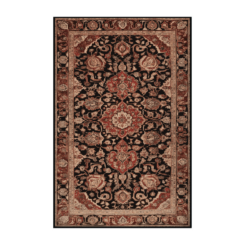 Tapis brun lavable à la machine, Rectangle de 5 pi x 8 pi