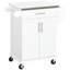 Îlot de cuisine sur roulettes, chariot de cuisine roulant avec comptoir en acier inoxydable, tiroir, porte-serviettes et porte-épices, chariot de rangement utilitaire-390117293