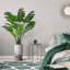 Arbre artificiel dans un pot de fleurs moderne, décoration d'arbre en soie artificielle Monstera (pot et arbre)-156323608-141567767