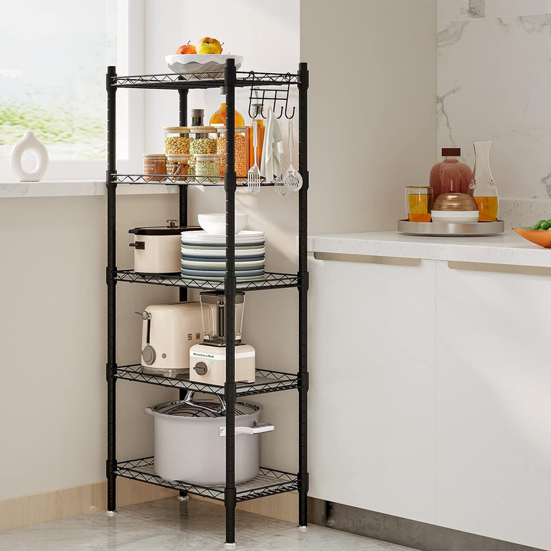 Ebern Designs Eizley 16.54'' Iron Standard Baker's Rack with Microwave ...