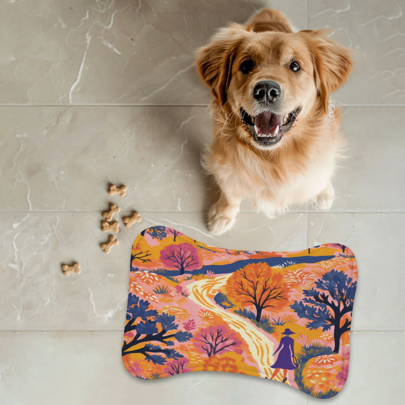 Golden Autumn Views - 1 tapis d'alimentation en forme d'os