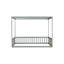 Lit double en bois d'hévéa avec clôture, garde-corps, gris-491190322