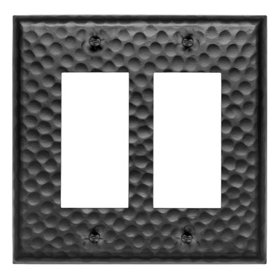 Hand Hammered 2-Gang Rocker Light Switch Standard Wall Plate (Pack of 2)
