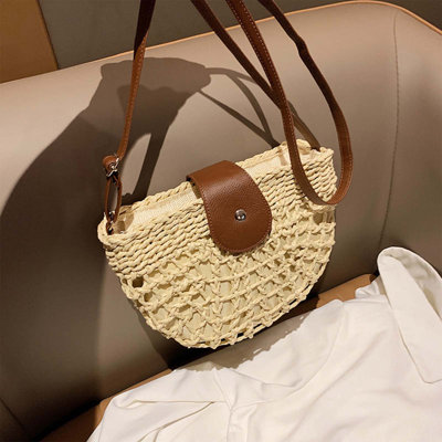 Backpack Rattan Straw Bag Straw Purses For Women Summer Beach Mini Tote Bag Hand Woven Shoulder