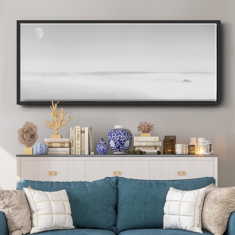 Black & White Water Panel XV- Framed Canvas
