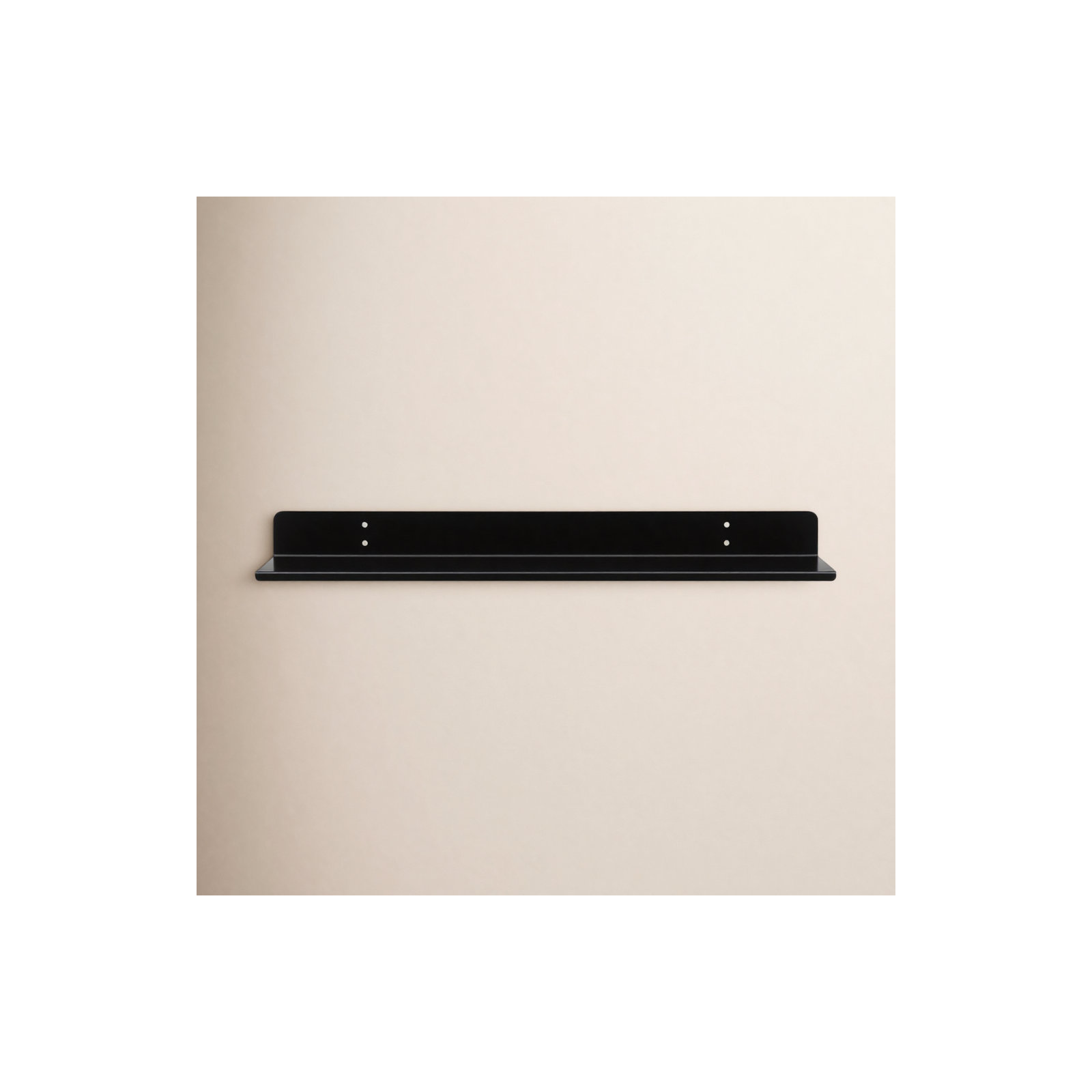 Maja Metal Wall Mounted Floating Display Shelf, 2" H x 24" W x 6" D, Black