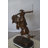 Bronco Buster by Remington Bronze Statue on Triple Marble Base, Iconic Western Decor, 21"Lx10"Wx26"H