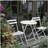 3 Piece Patio Bistro Set of Foldable Round Table and Chairs, White-1383993094