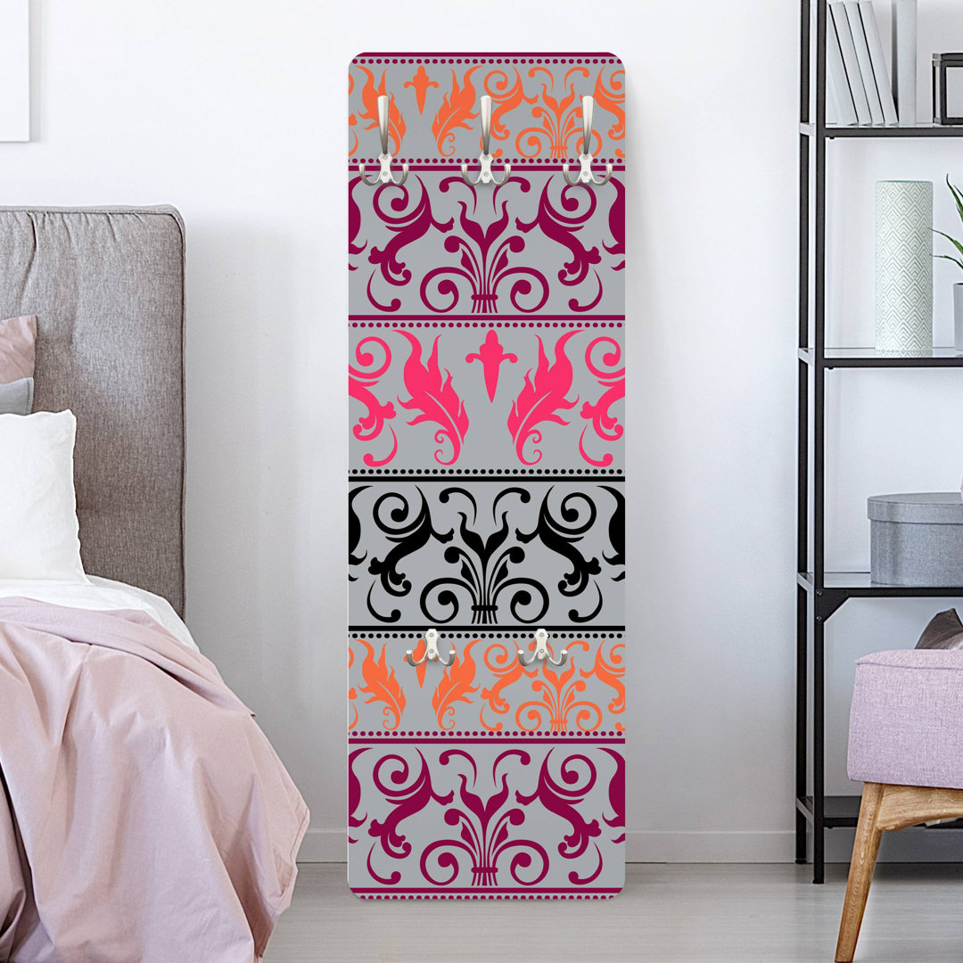 Pacheco 5 - Hook Wall Mounted Coat Rack in Pink