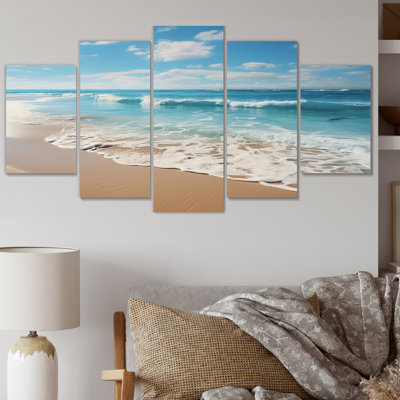 «Scenic Landscape Coastal Serenity VI», impression sur toile - 5 panneaux
