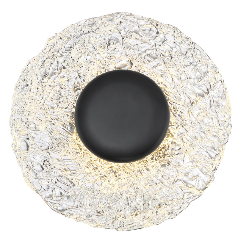 Elyssa Glass LED Flush Mount, Matte Black