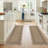 Non-Slip Scalloped Kitchen Rug Set 3 PCS, Washable Low-Profile Jute Mats