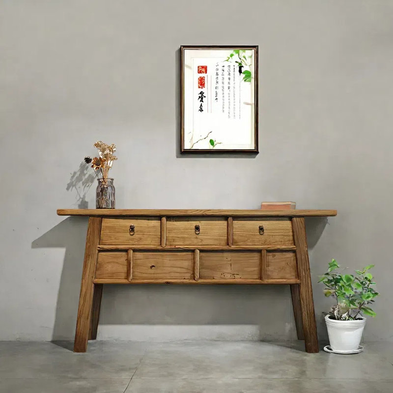 Table d'entrée en bois d'orme massif