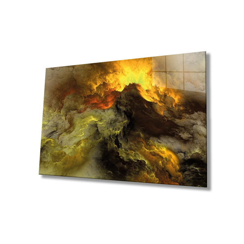 Peinture élégante en verre trempé décoratif, 27,6 po x 43,3 po | 100% verre trempé, épaisseur: 0,16 pouce | Superbe décoration intérieure pour le salon, le bureau ou la galerie | Pièce d'art unique, durable et élégante