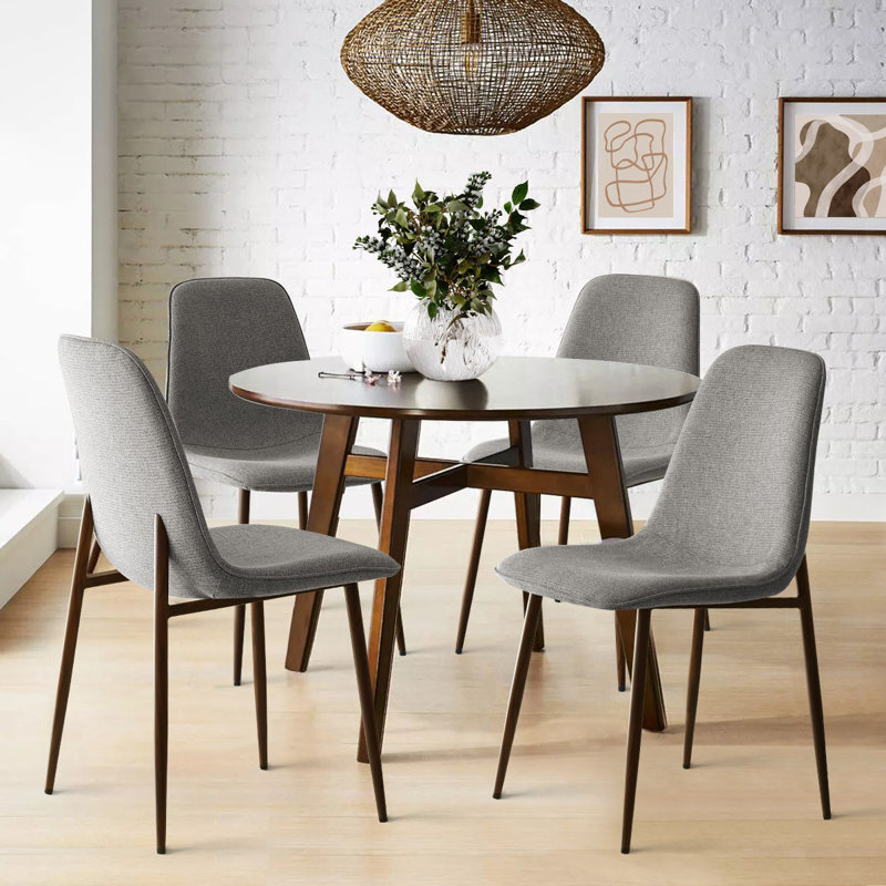 Chaise d'appoint rembourrée avec pieds en métal Jozwiak, Gris
