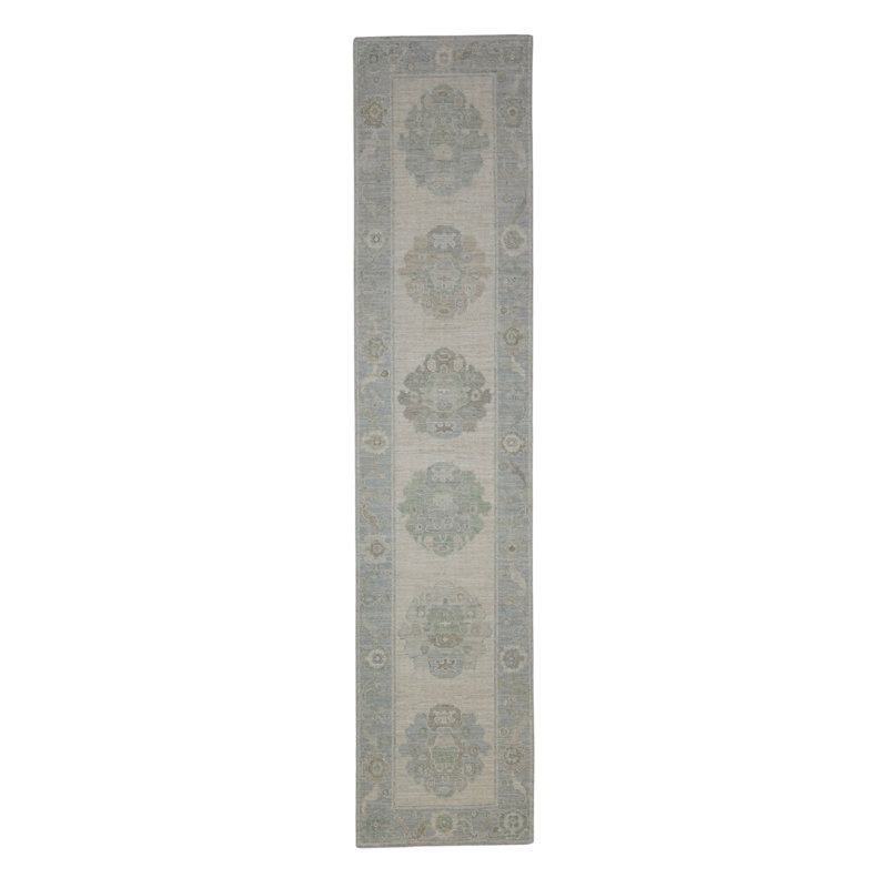 Tapis turc Oushak fait à la main 2 pi 7 po x 11 pi 7 po