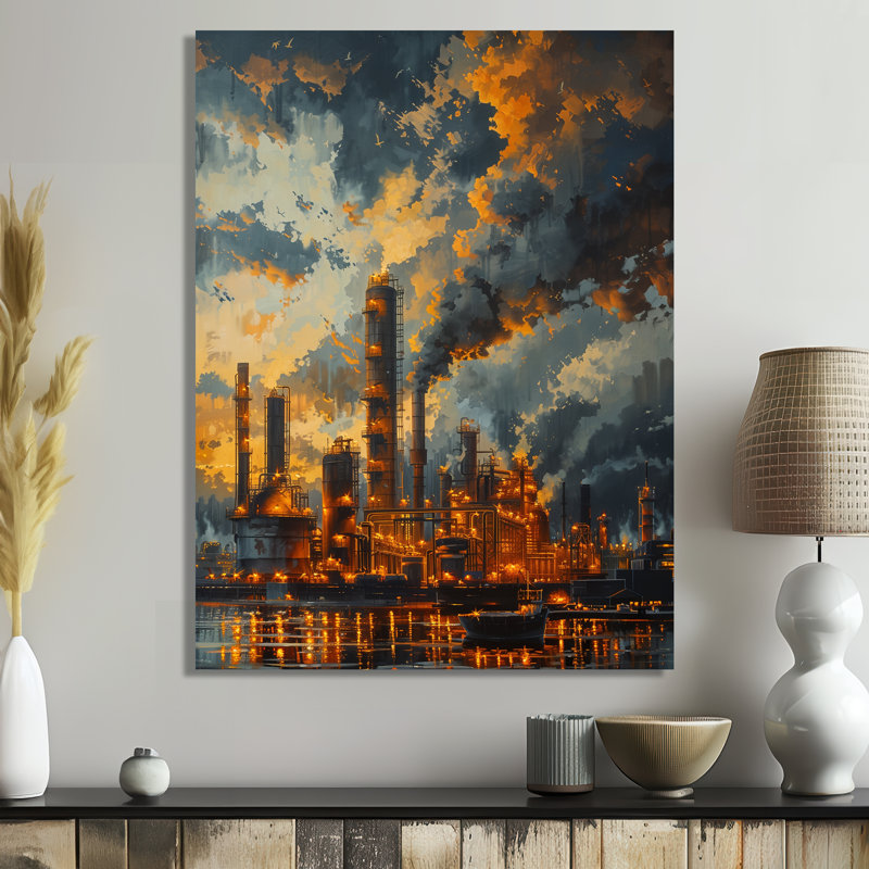 Salon d'art mural Kulsum - Factories, Toile encadrée blanche avec une seule photo, H 40 po x l 30 po x P 1,5 po