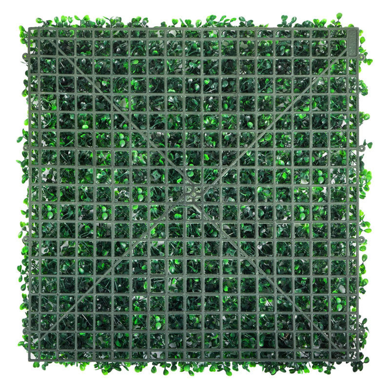 Artificial Boxwood Hedge Wall Panel - 20" x 20", PE/Plastic, 24 Pack, Green, UV Resistant