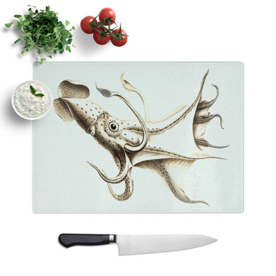 Tempered Glass Cockeyed Squid Chopping Board