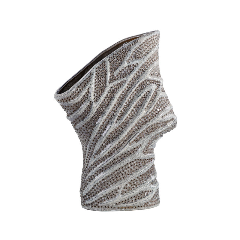 Porcelain Mesh Vase, Silver
