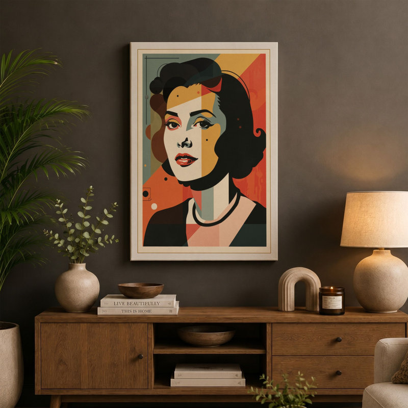 Portrait Pop Art - Wrapped Canvas, 18x12 - 45.7 x 30.5 cm, Sage Border