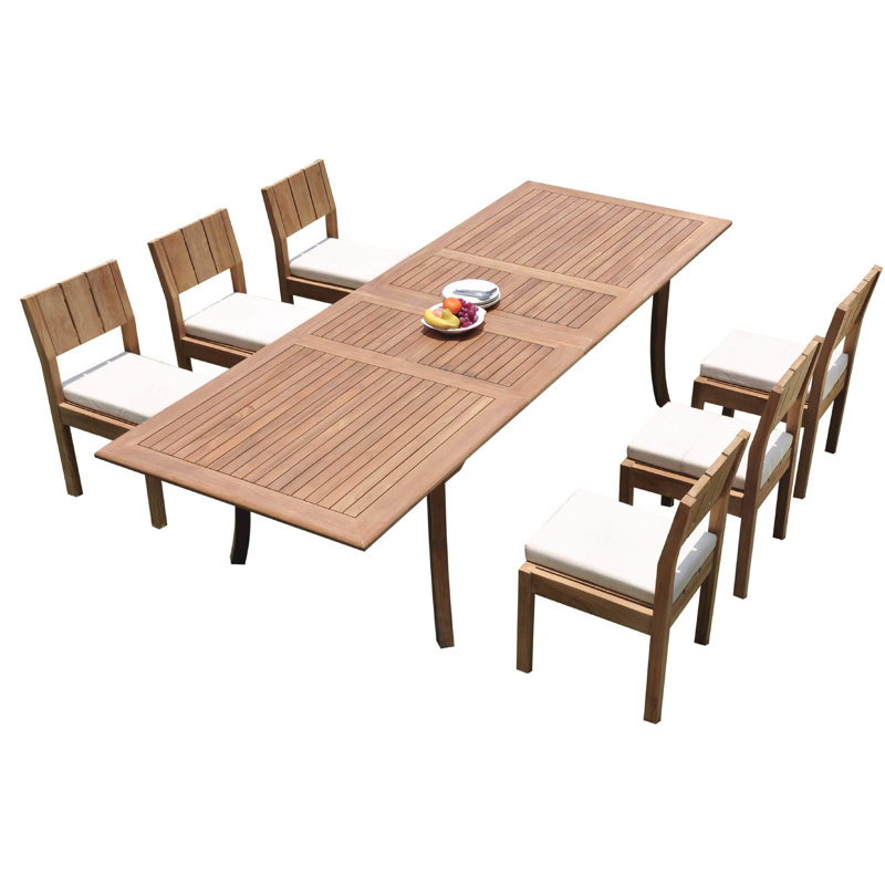 Ensemble repas 7 pièces teck Indurial
