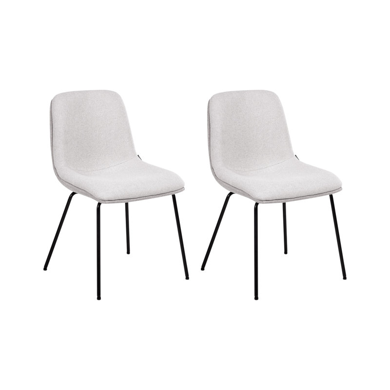 Set of 2 Dining Chairs LORIDA Fabric, Grey