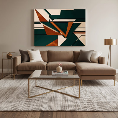«Geometric Abstraction 89», art mural sur toile verte