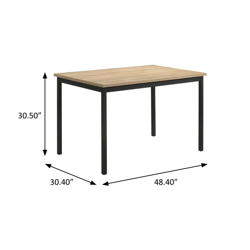 Table de salle à manger de 48,4 po de largeur, brun, H 30,5 po x L 48,4 po x l 30,4 po