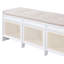 Banc à chaussures de rangement Waverly en rotin avec trois tiroirs et coussin capitonné-134702205