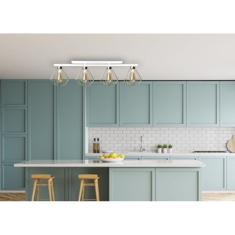 Richboro Flush Mount, Gold, White/Gold