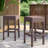 Outdoor PE Rattan Backless Barstools, Set of 2
