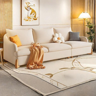 Canapé rond en tissu de style crème Log