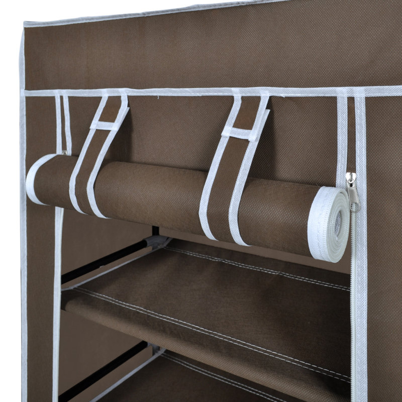 10 Pair Flip Down Shoe Storage, Brown