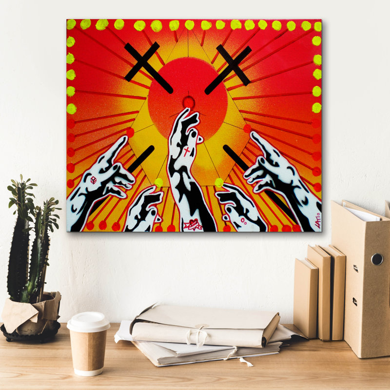 «Woration» par Abstract Graffiti, art mural sur toile, H 20 po x l 24 po x P 0,75 po
