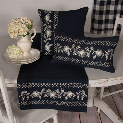 Floral Cotton Throw Pillow