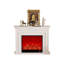 Foyer électrique blanc en bois massif-427203724