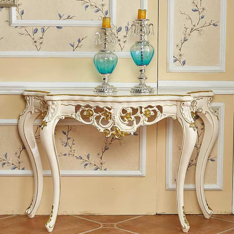Console ivoire en bois massif, H 33,86 po x L 51,18 po x l 16,93 po