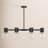 Rorem 5 - Light Shaded Modern Linear Chandelier in Matte Black-843405868-813004265