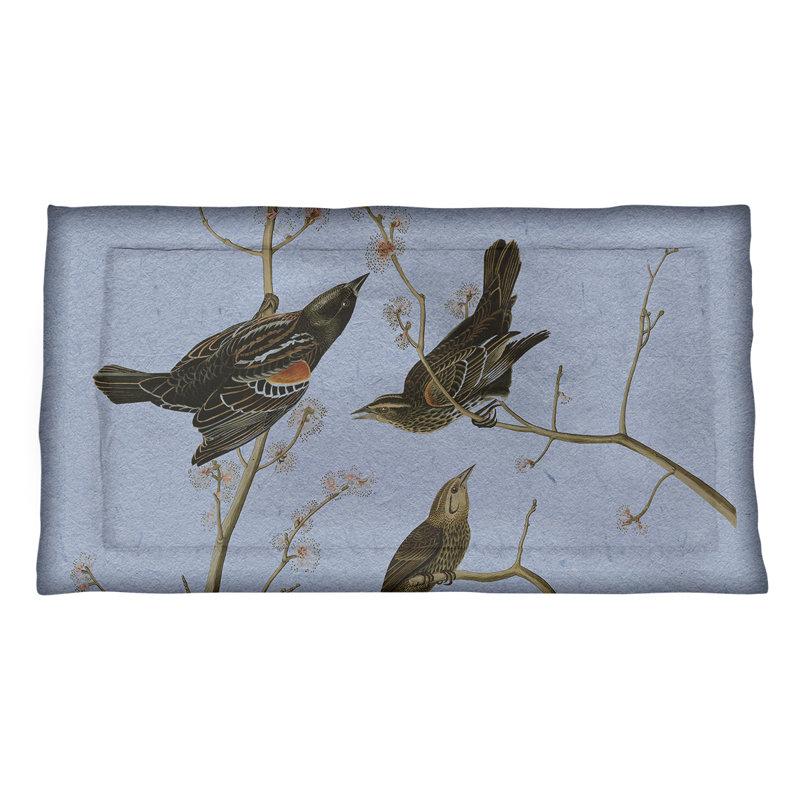 Taie décorative John James Audubon, Polyester, Très grand lit, Bleu