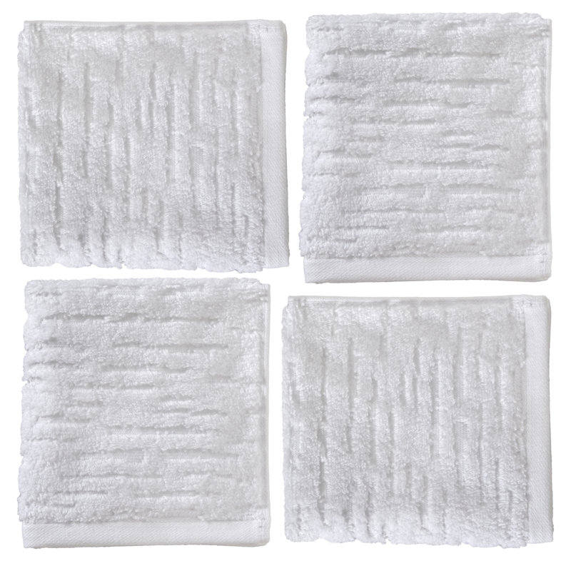 CLOUDSOFT Cotton Jacquard Washcloth, White