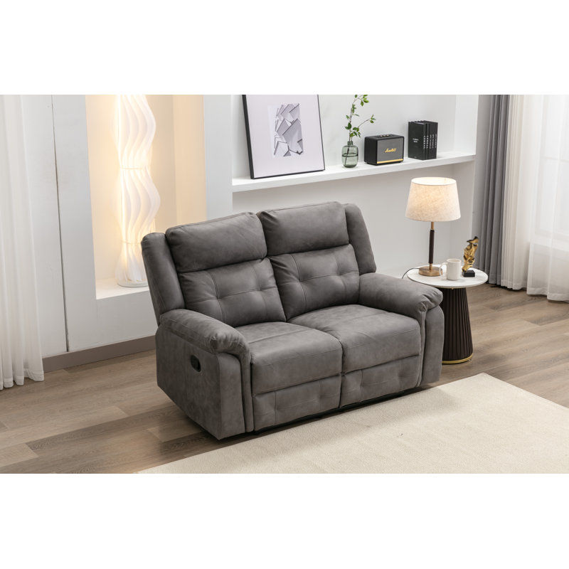 Bonachea 2 Seater Reclining Loveseat, Dark Grey