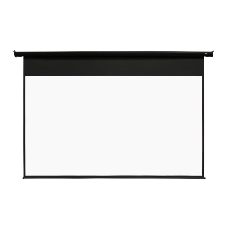 Spectrum Series 128” diag. 16:10 electric wall/ceiling projection screen with black casing.
