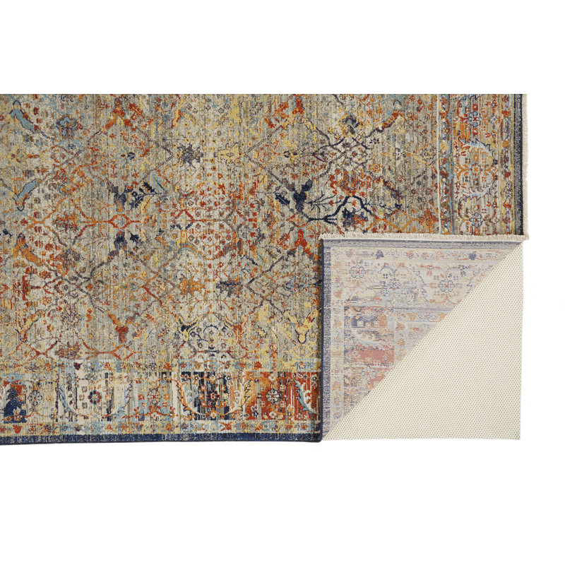 Tapis oriental gris en coton Trinity, Rectangle 3 pi x 5 pi
