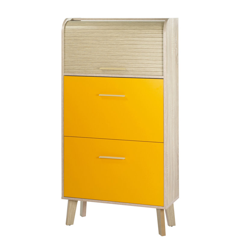Caruso 18 Pair Flip Down Shoe Storage, Mandarine
