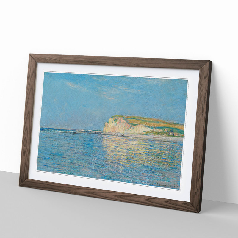 Low Tide at Pourville by Claude Monet - Picture Frame Painting, 27cm H x 36cm W x 2cm D, Walnut Framed